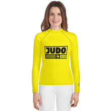 Youth Girls Judo Athletic Rash Guard – Long Sleeve Martial Arts Performance Wear - Golden Sun Exclusive Girls Judo Long Sleeve Rash Guard Youth