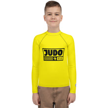 Youth Boys Judo Athletic Rash Guard – Long Sleeve Martial Arts Performance Wear - Golden Sun Boys Exclusive Judo Long Sleeve Rash Guard Youth