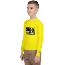 Youth Boys Judo Athletic Rash Guard – Long Sleeve Martial Arts Performance Wear - Golden Sun Boys Exclusive Judo Long Sleeve Rash Guard Youth