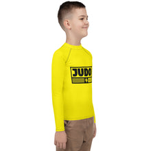 Youth Boys Judo Athletic Rash Guard – Long Sleeve Martial Arts Performance Wear - Golden Sun Boys Exclusive Judo Long Sleeve Rash Guard Youth