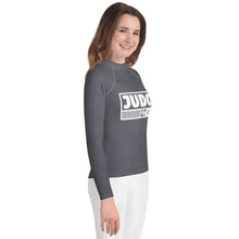 Youth Girls Judo Compression Rash Guard – Long Sleeve Martial Arts Performance Top - Charcoal Exclusive Girls Judo Long Sleeve Rash Guard Youth