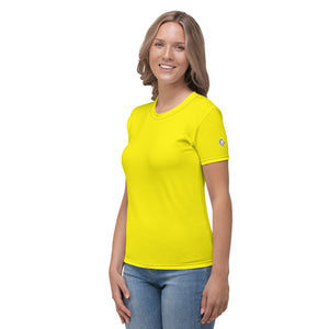 Athletic Fit Women's BJJ Rash Guard - Solid Color Short Sleeves - Golden Sun