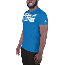 Athletic Men's Short Sleeve Jiu-Jitsu Rash Guard - Durable and Stylish - Azul