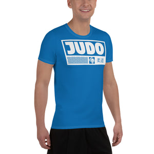 Athletic Men's Short Sleeve Judo Rash Guard - Lightweight Design - Azul