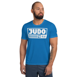 Athletic Men's Short Sleeve Judo Rash Guard - Lightweight Design - Azul