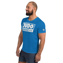 Athletic Men's Short Sleeve Judo Rash Guard - Lightweight Design - Azul