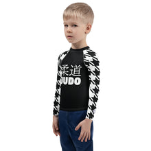 Authentic Training: Houndstooth Boy's Long Sleeve Classic Judo BJJ Rash Guard Boys Exclusive Houndstooth Judo Kids Long Sleeve Rash Guard