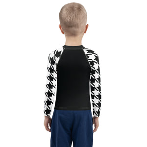 Authentic Training: Houndstooth Boy's Long Sleeve Classic Judo BJJ Rash Guard Boys Exclusive Houndstooth Judo Kids Long Sleeve Rash Guard