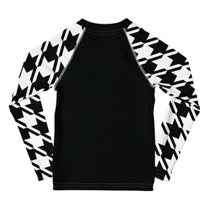 Authentic Training: Houndstooth Boy's Long Sleeve Classic Judo BJJ Rash Guard Boys Exclusive Houndstooth Judo Kids Long Sleeve Rash Guard