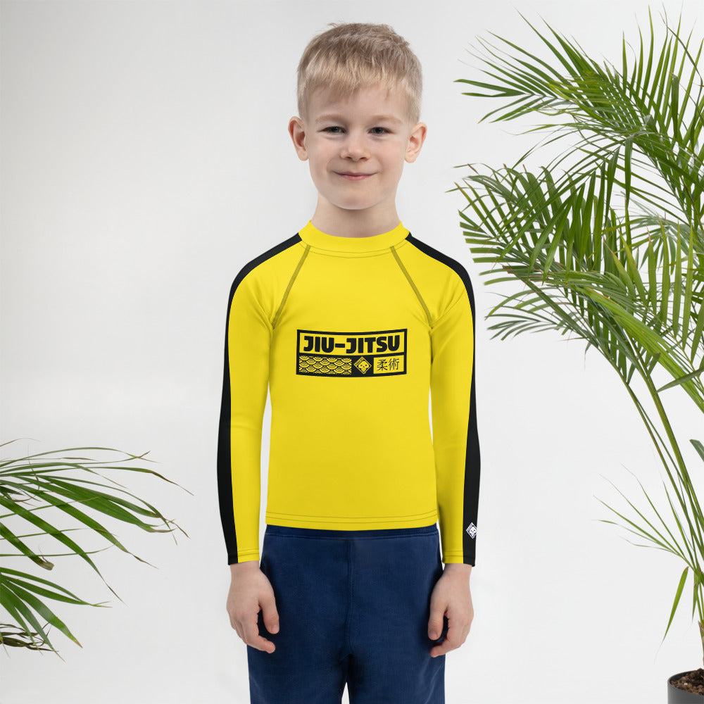 Awaken the Warrior Within: Boys' Bruce Lee Rash Guard - Jiu-Jitsu 020 Boys Bruce Lee Exclusive Jiu-Jitsu Kids Long Sleeve Rash Guard