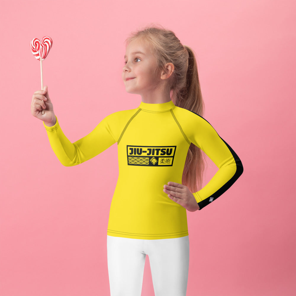 Empower Your Little Warrior: Girls' Bruce Lee Kill Bill Rash Guard - Jiu-Jitsu 020 Bruce Lee Exclusive Girls Jiu-Jitsu Kids Long Sleeve Rash Guard