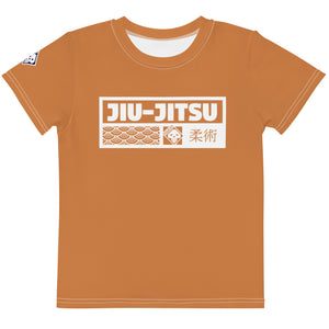 Beach Day Essential: Boy's Short Sleeve Jiu-Jitsu Rash Guard - Raw Sienna Boys Exclusive Jiu-Jitsu Kids Rash Guard Short Sleeve