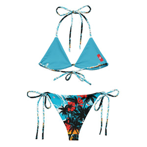 Beachside Beauty: Women's Sunset Waves 001 String Bikini Beach Bikini Exclusive Swimwear Womens