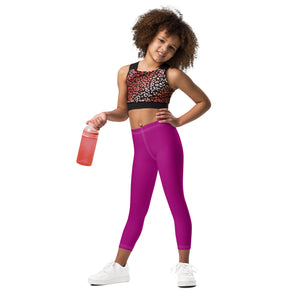 Bold and Bright: Solid Color Leggings for Active Girls - Fresh Eggplant Exclusive Girls Kids Leggings Solid Color