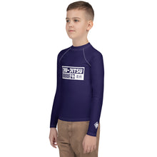 Boys Brazilian Jiu-Jitsu Long Sleeve Rash Guard – No-Gi Performance Top - Midnight Blue