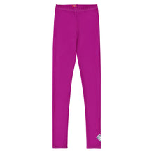Boys Compression Leggings for Sports – Youth Solid Color Athletic Pants - Vivid Purple