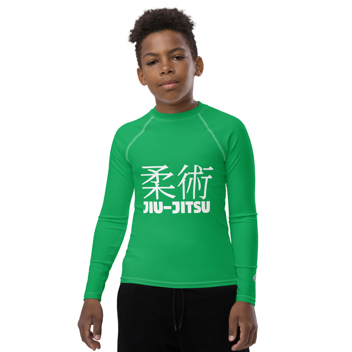 Boys Jiu-Jitsu Rash Guard – Youth Long Sleeve Classic No-Gi Gear – Jade