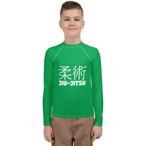 Boys Jiu-Jitsu Rash Guard – Youth Long Sleeve Classic No-Gi Gear – Jade