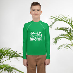 Boys Jiu-Jitsu Rash Guard – Youth Long Sleeve Classic No-Gi Gear – Jade
