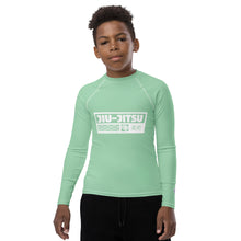 Boys Jiu-Jitsu Training Rash Guard – Long Sleeve Athletic Compression Shirt - Vista Blue Boys Exclusive Jiu-Jitsu Long Sleeve Rash Guard Youth