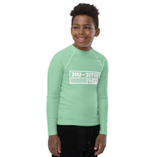 Boys Jiu-Jitsu Training Rash Guard – Long Sleeve Athletic Compression Shirt - Vista Blue Boys Exclusive Jiu-Jitsu Long Sleeve Rash Guard Youth