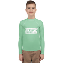 Boys Jiu-Jitsu Training Rash Guard – Long Sleeve Athletic Compression Shirt - Vista Blue Boys Exclusive Jiu-Jitsu Long Sleeve Rash Guard Youth