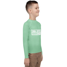 Boys Jiu-Jitsu Training Rash Guard – Long Sleeve Athletic Compression Shirt - Vista Blue Boys Exclusive Jiu-Jitsu Long Sleeve Rash Guard Youth