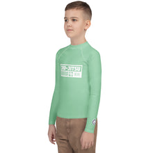 Boys Jiu-Jitsu Training Rash Guard – Long Sleeve Athletic Compression Shirt - Vista Blue Boys Exclusive Jiu-Jitsu Long Sleeve Rash Guard Youth