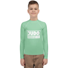Boys Judo Compression Shirt – Long Sleeve Youth Martial Arts Rash Guard - Vista Blue Boys Exclusive Judo Long Sleeve Rash Guard Youth