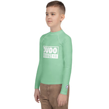 Boys Judo Compression Shirt – Long Sleeve Youth Martial Arts Rash Guard - Vista Blue Boys Exclusive Judo Long Sleeve Rash Guard Youth