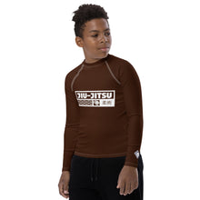 Boys Long Sleeve BJJ Compression Rash Guard – Martial Arts Training Gear - Chocolate