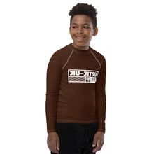 Boys Long Sleeve BJJ Compression Rash Guard – Martial Arts Training Gear - Chocolate