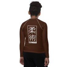 Boys Long Sleeve BJJ Compression Rash Guard – Martial Arts Training Gear - Chocolate