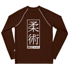 Boys Long Sleeve BJJ Compression Rash Guard – Martial Arts Training Gear - Chocolate