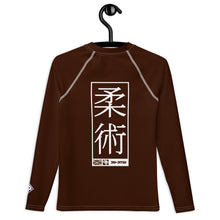 Boys Long Sleeve BJJ Compression Rash Guard – Martial Arts Training Gear - Chocolate