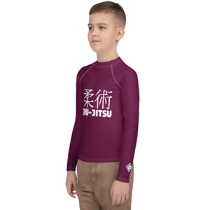 Boys Long Sleeve Classic Rash Guard – Youth Jiu-Jitsu & No-Gi Grappling Wear – Tyrian Purple