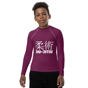 Boys Long Sleeve Classic Rash Guard – Youth Jiu-Jitsu & No-Gi Grappling Wear – Tyrian Purple