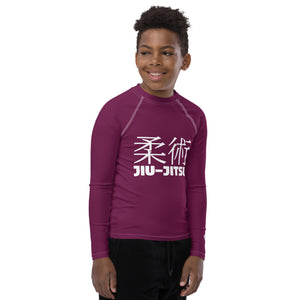 Boys Long Sleeve Classic Rash Guard – Youth Jiu-Jitsu & No-Gi Grappling Wear – Tyrian Purple
