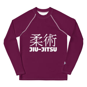 Boys Long Sleeve Classic Rash Guard – Youth Jiu-Jitsu & No-Gi Grappling Wear – Tyrian Purple
