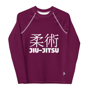 Boys Long Sleeve Classic Rash Guard – Youth Jiu-Jitsu & No-Gi Grappling Wear – Tyrian Purple