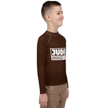 Boys Long Sleeve Judo Compression Rash Guard – Youth Martial Arts Gear - Chocolate Boys Exclusive Judo Long Sleeve Rash Guard Youth
