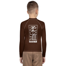 Boys Long Sleeve Judo Compression Rash Guard – Youth Martial Arts Gear - Chocolate Boys Exclusive Judo Long Sleeve Rash Guard Youth