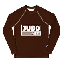 Boys Long Sleeve Judo Compression Rash Guard – Youth Martial Arts Gear - Chocolate Boys Exclusive Judo Long Sleeve Rash Guard Youth