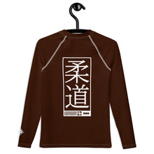 Boys Long Sleeve Judo Compression Rash Guard – Youth Martial Arts Gear - Chocolate Boys Exclusive Judo Long Sleeve Rash Guard Youth