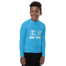 Boys Long Sleeve Rash Guard – Classic Youth Jiu-Jitsu Style – Cyan
