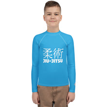 Boys Long Sleeve Rash Guard – Classic Youth Jiu-Jitsu Style – Cyan