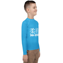 Boys Long Sleeve Rash Guard – Classic Youth Jiu-Jitsu Style – Cyan