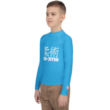 Boys Long Sleeve Rash Guard – Classic Youth Jiu-Jitsu Style – Cyan
