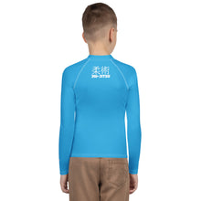 Boys Long Sleeve Rash Guard – Classic Youth Jiu-Jitsu Style – Cyan
