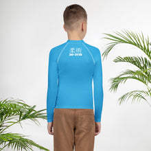 Boys Long Sleeve Rash Guard – Classic Youth Jiu-Jitsu Style – Cyan